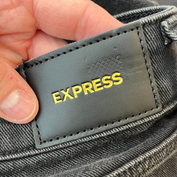 Express Boyfriend Mid Rise Distressed Black Jeans Size 0 NWT $88 - Picture 8 of 10